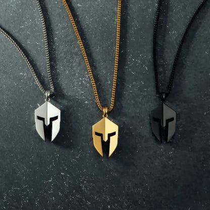 Classic Minimalist Hero Of Sparta Mask Pendant Necklace Man's Stainless Steel Necklace Titanium Steel Ornament